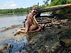 Public missionary pounding and cum inside thick wife on nature walk