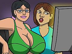 Мать с большой попой получает двойное проникновение от парней из улицы в мультфильме