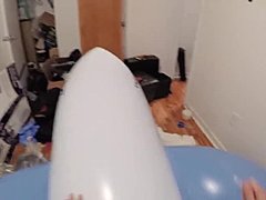 Masturbating on a deflating 11.5 whale with cumshot