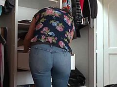 Stepson records me in panties and masturbates while I wear jeans, allowing him to ejaculate in my rear end