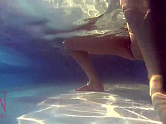 Kinky and erotic underwater masturbation session with a mermaid