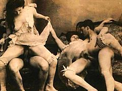 Vintage gruppe sex og blowjobs i denne vintage pornovideoen