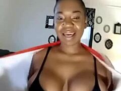 Webcam show with ebony pornstar Jessica grabbit and her big tits