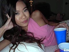 Asian teen filled by big cock