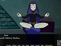 Guarda il quarto episodio della serie Teen Titans con i pantaloni da yoga dei corvi e lo sperma in bocca