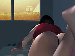 3Д порно анимација садржи сензуалну сцену ручног и сисања