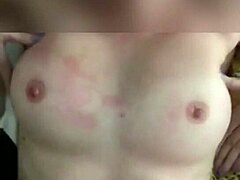 Amateur girl with natural tits gets a huge cumshot