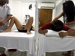 Японская жена изменяет своему мужу с извращенным доктором в чувственной сессии массажа