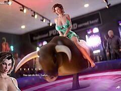 Stiefmoeders verleidelijke display in 3D porno spel met enorme borsten