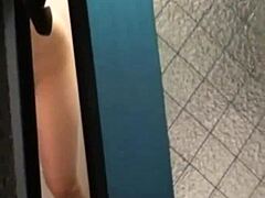 Asian girl masturbates in the shower