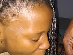 Anita Ngcobo gives a deepthroat blowjob to a black man