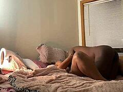 Pregnant girlfriend's big boobs get sucked by horny friend