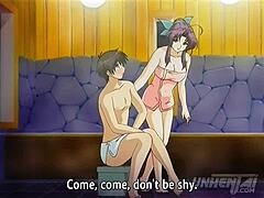 Femme mature voluptueuse aide un jeune homme sous la douche - Hentai avec sous-titres anglais