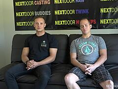 Hetero amatører første gay oral oplevelse under casting - Nextdoorstudios