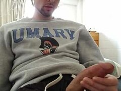 College boy with huge cock edging in HD porn preview